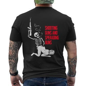 Shooting Guns And Spreading Buns Men's T-shirt Back Print - Seseable