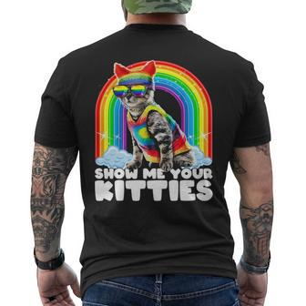 Show Me Your Kitties Lgbt Gay Pride Cat Costume Parade Men's T-shirt Back Print - Seseable