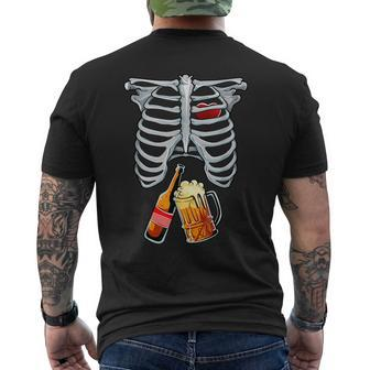 Skeleton Costume Halloween Beer Xray Matching Family Dad Gift For Mens Mens Back Print T-shirt | Mazezy AU