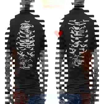 Skeleton Xray Beer Burger Funny Halloween Mom Dad Mens Back Print T-shirt | Mazezy