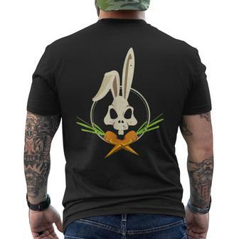 Skull Rabbit Crossbones Carrots Easter Day Emo Bunny Goth Men's T-shirt Back Print - Thegiftio UK