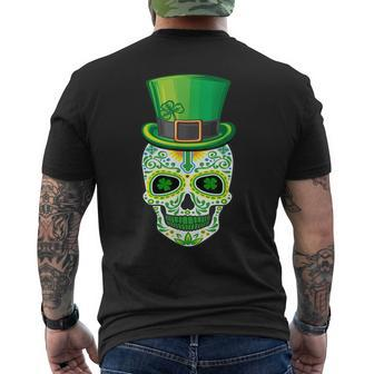 Skull St Patricks Day Irish Saint Patricks Day Of Dead V2 Men's T-shirt Back Print - Seseable