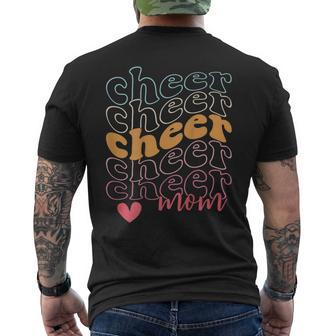 Smile Cheer Mom Retro Cheerleading Mom Game Day Cheer Men's Back Print T-shirt | Mazezy