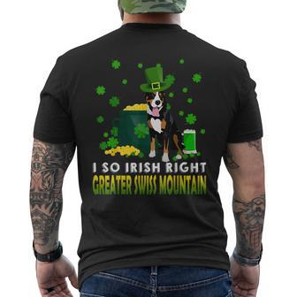 I So Irish Right Greater Swiss Mountain Dog Patricks Day Men's Back Print T-shirt | Mazezy