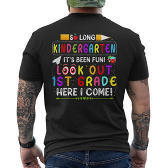 So Long Kindergarten Look Out 1St Grade Here I Come Funny Mens Back Print T-shirt - Thegiftio UK