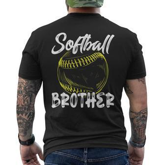 Softball Brother For Matching Players Fathers Day Men's T-shirt Back Print - Thegiftio UK