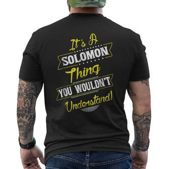 Solomon Thing Family Name Reunion Surname Tree T Mens Back Print T-shirt - Seseable