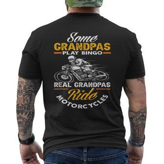 Some Grandpas Play Bingo Real Grandpas Ride Motorcycles Gift For Mens Men's Crewneck Short Sleeve Back Print T-shirt - Seseable