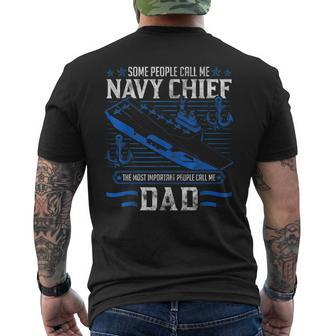 Some People Call Me Navy Chief Dad Gift Gift For Mens Mens Back Print T-shirt | Mazezy