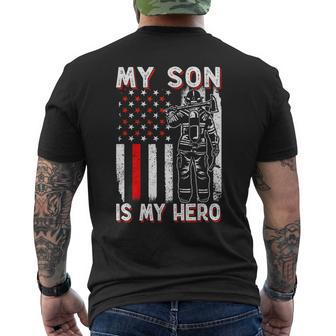 My Son Is My Hero Firefighter Fireman Fire Fighter Men's T-shirt Back Print - Seseable
