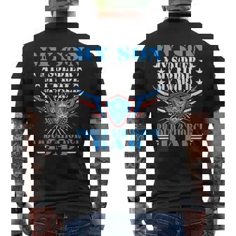My Son My Soldier My Pride My World Proud Air Force Dad Men's Back Print T-shirt | Mazezy