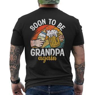 Soon To Be Grandpa Again Vintage Granddad To Be Fathers Day Gift For Mens Men's Crewneck Short Sleeve Back Print T-shirt