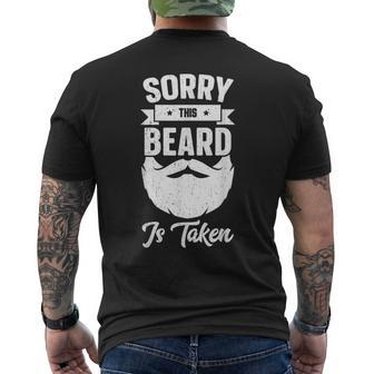 Mens Sorry This Beard Is Taken Shirt Valentines Day For Him V2 Men's Back Print T-shirt | Mazezy
