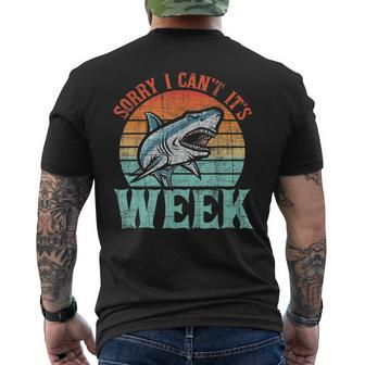 Sorry I Cant - Marine Biologist Shark Lovers Wildlife Men's T-shirt Back Print - Seseable