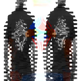 South African Blood Inside Me South Africa Flag Men's T-shirt Back Print - Seseable