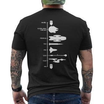 Spaceship Timeline Science Fiction Rocket Men's T-shirt Back Print - Seseable