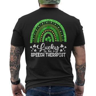Speech Therapist St Patricks Day Slp St Pats Day Therapy Men's T-shirt Back Print - Thegiftio UK