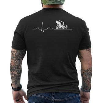 Sprint Car Racing Sprint Car Racing Heartbeat Men's T-shirt Back Print - Seseable