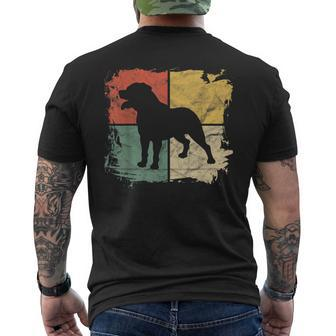 Square Retro Rottweiler Owner Dog Rottie Dad Rott Mom Men's T-shirt Back Print - Seseable