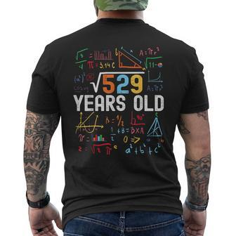 Square Root Of 529 23Rd Birthday 23 Years Old Birthday Mens Back Print T-shirt - Thegiftio UK