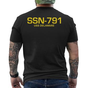 Ssn-791 Uss Delaware Men's T-shirt Back Print - Seseable
