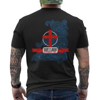 St Florian Patron Saint Of Fire Fighters Challenge Men's T-shirt Back Print - Seseable