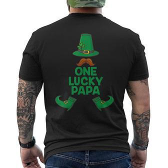 St Paddys Day One Lucky Papa Fathers Day Saint Patricks Men's T-shirt Back Print - Thegiftio UK