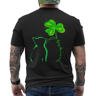 St Patricks Day Black Cat My Lucky Charm Men's T-shirt Back Print - Seseable