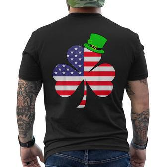 St Patricks Day Irish American Flag Shamrock V3 Men's T-shirt Back Print - Thegiftio UK