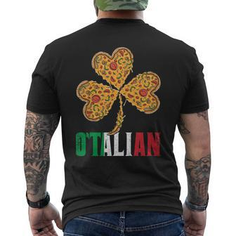 St Patricks Day Irish Pizza Italian Pride Otalian Men's Back Print T-shirt | Mazezy