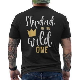 Mens Stepdad Of The Wild One 1St Birthday First Thing Matching Men's T-shirt Back Print - Seseable
