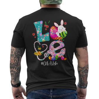 Stethoscope Scrub Cna Nurse Life Bunny Easter Day Men's Back Print T-shirt | Mazezy