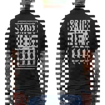 Straight Outta 1999 Year Of Birth Birthday Men's Back Print T-shirt | Mazezy