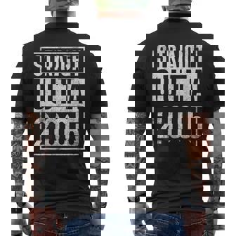 Straight Outta 2005 Year Of Birth Birthday Men's Back Print T-shirt | Mazezy