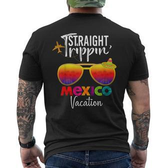 Straight Trippin Mexico Travel Trip Vacation Group Matching Men's T-shirt Back Print - Seseable