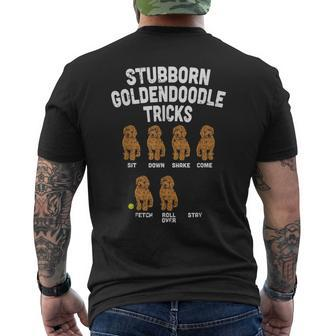 Stubborn Goldendoodle Tricks Dog Trainer Mom Dad Men's Back Print T-shirt | Mazezy