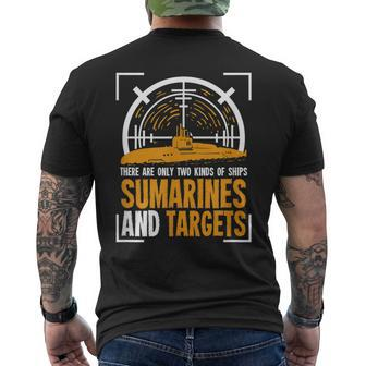Submarine Quote For A Submarine Soldier Men's T-shirt Back Print - Seseable