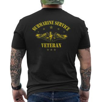Submarine Service Veteran Submariner American Flag Vintage Men's T-shirt Back Print - Seseable