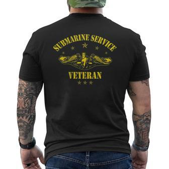 Submarine Service Veteran Submariner American Flag Vintage V2 Men's T-shirt Back Print - Seseable