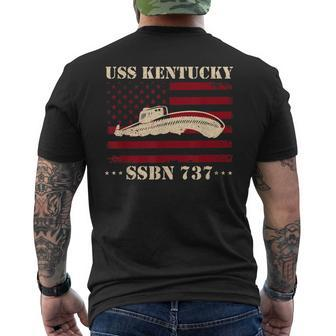 Submarine Uss Kentucky Ssbn737 Veteran Us Flag Submariner Men's T-shirt Back Print - Seseable