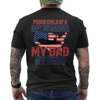 Submariner Submarine Veteran Proud Child Of Navy Submariner Mens Back Print T-shirt | Mazezy