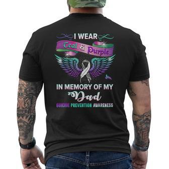 Suicide Prevention Awareness I Wear Teal & Purple For My Dad Men's T-shirt Back Print - Thegiftio UK