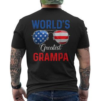 Sunglasses Worlds Greatest Grampa Dad Grandpa Fathers Day Men's T-shirt Back Print - Thegiftio UK