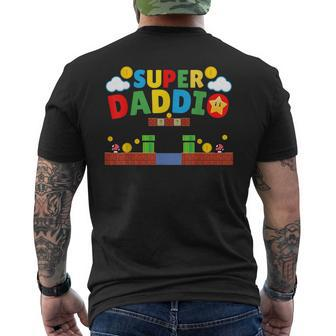 Super Dad Dad Fathers Day Gamer Daddy Super Daddio Men's T-shirt Back Print - Thegiftio UK