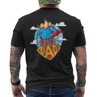 Super Dad Super Hero Fathers Day Men's T-shirt Back Print - Seseable