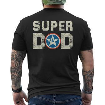 Super Dad Superhero Super Dad Father Hero Star Shield Gift For Mens Mens Back Print T-shirt