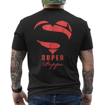 Super Poppa Superhero T Gift Mother Father Day Mens Back Print T-shirt | Mazezy AU