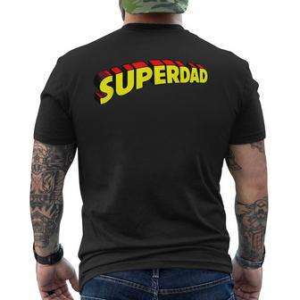 Mens Superdad Super Dad Super Hero Superhero Fathers Day Vintage Men's T-shirt Back Print - Seseable