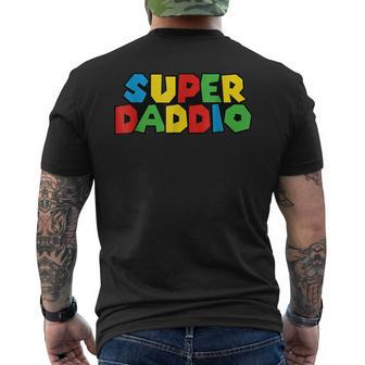 Superdaddio Funny Gamer Dad Fathers Day Video Game Lover Mens Back Print T-shirt | Mazezy