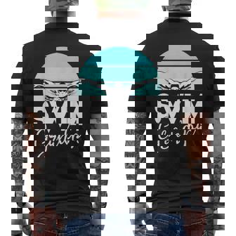 Swim Team Grandpa Papa Swimming Meet Swimmer Men's Back Print T-shirt | Mazezy